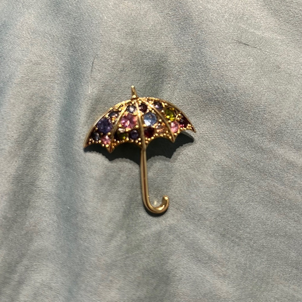 Rhinestones Umbrella Multiple Colors- Gold Tone